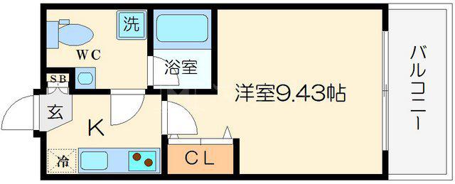 セレニテ天六西(1K/10階)の間取り写真