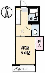 コーポKII(1K/1階)の間取り写真