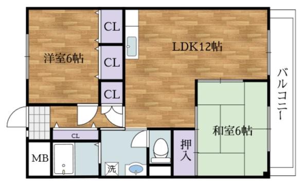 アメニティゆう(2LDK/3階)の間取り写真