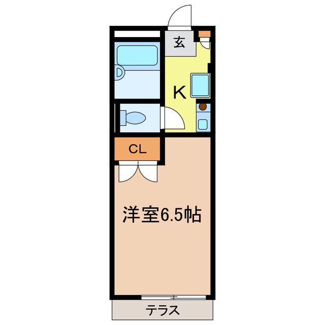 レオパレス滝谷(1K/1階)の間取り写真