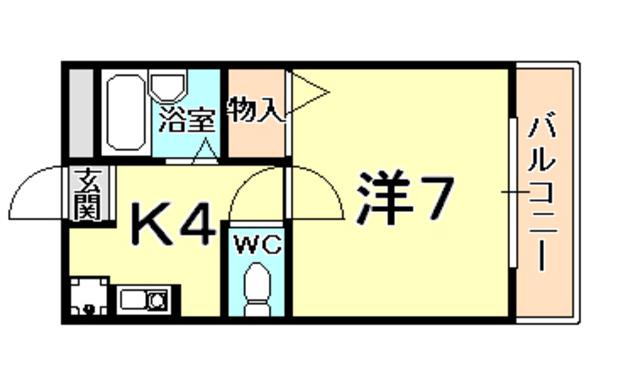 サニーハイム(1K/1階)の間取り写真