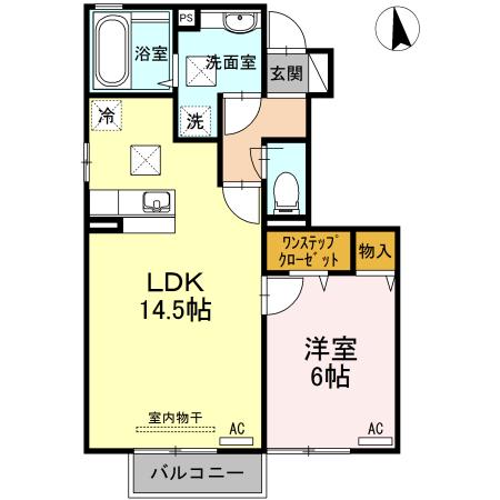 アベニュー中山II(1LDK/1階)の間取り写真