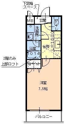 フジパレス浜寺ノース6番館(1K/1階)の間取り写真