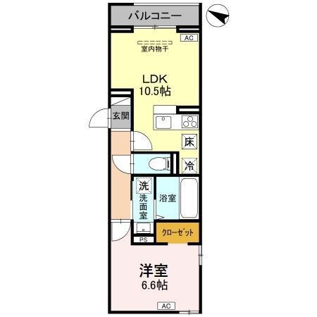 八潮南部西62街区PJ A(1LDK/2階)の間取り写真
