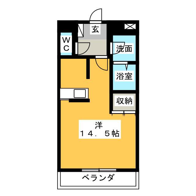カサーレ(ワンルーム/1階)の間取り写真