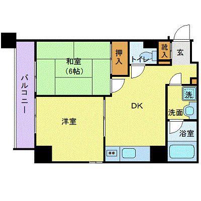 パレ綾瀬(2DK/6階)の間取り写真