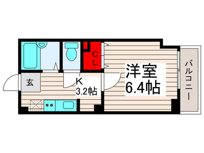 マ・ヴィラージュ(1K/2階)の間取り写真