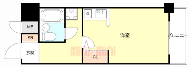 ダイアパレス塚本II番館(ワンルーム/3階)の間取り写真