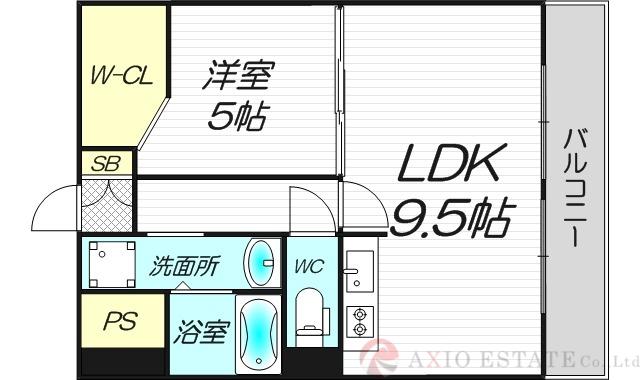 パークモダン新大阪(1LDK/4階)の間取り写真