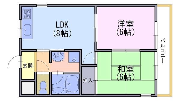 コンポステラ(2DK/1階)の間取り写真