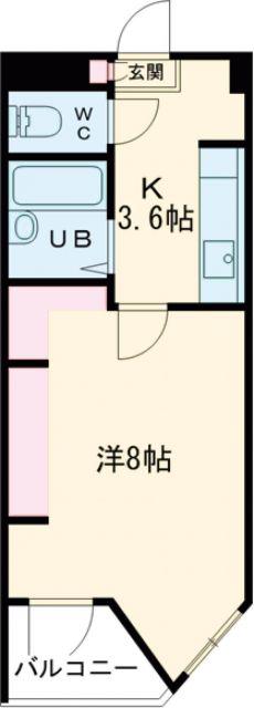 アプリーレ京町(1K/2階)の間取り写真