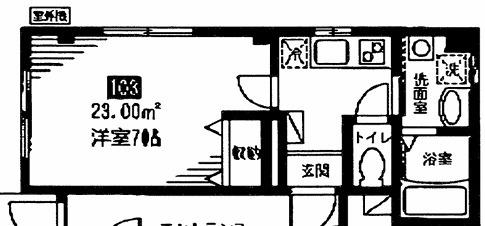 エーアストケイハウス(1K/1階)の間取り写真