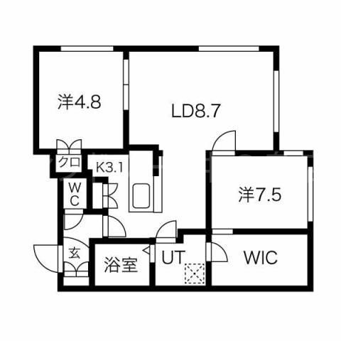 PADRES菊水(2LDK/4階)の間取り写真