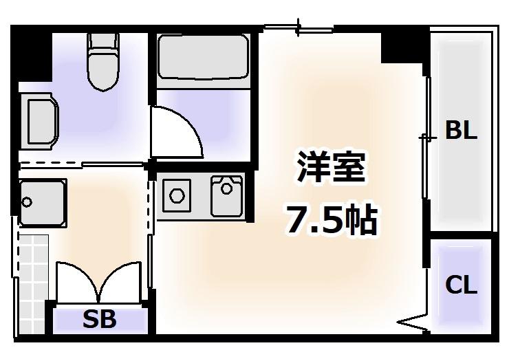 ラファミリア山坂(1K/5階)の間取り写真