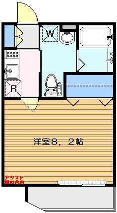 ミュレ西大井(1K/2階)の間取り写真