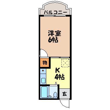 ハイツ文教台(1K/3階)の間取り写真