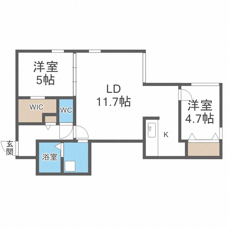 HEIMAT TOYOHIRA(2LDK/2階)の間取り写真