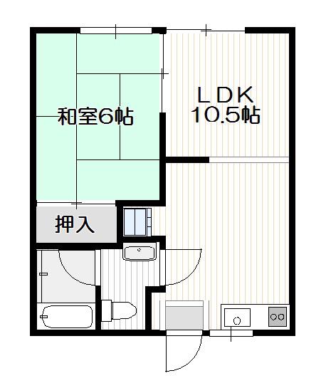 サニーハイツ(1LDK/1階)の間取り写真