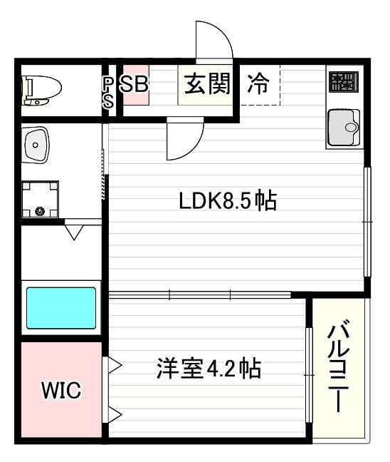 ハーモニーテラス大野(1LDK/1階)の間取り写真