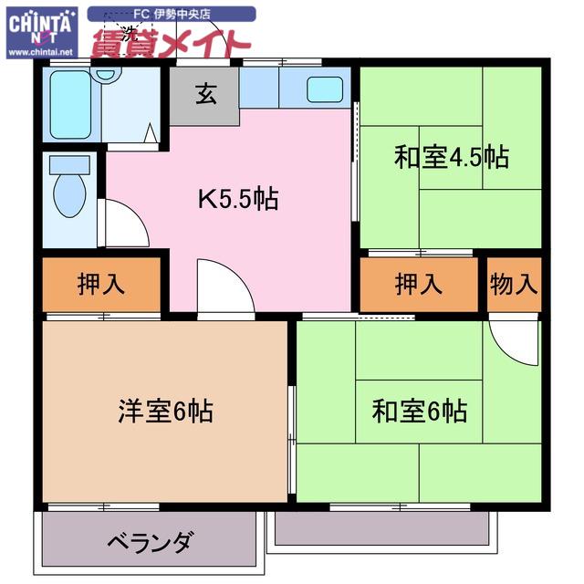 コーポ紫苑(3K/2階)の間取り写真