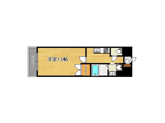 リファレンス小倉駅前(1K/6階)の間取り写真