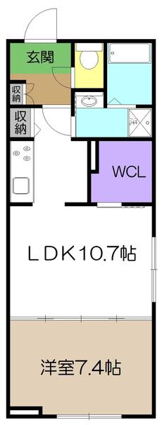 ベレオゴールド(1LDK/1階)の間取り写真