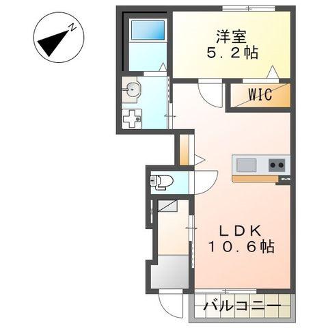 エクセレント(1LDK/1階)の間取り写真