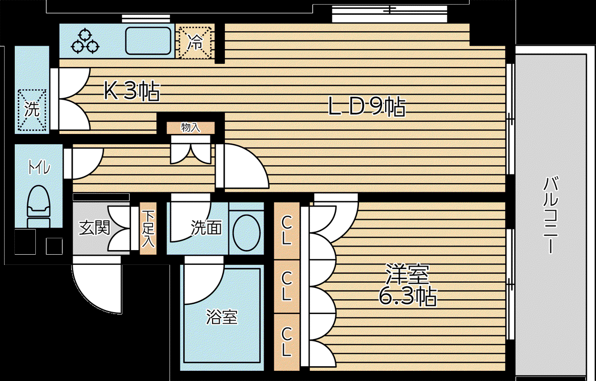 KDXレジデンス代官山II(1LDK/2階)の間取り写真