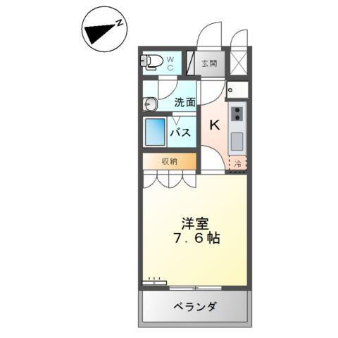 SENSE(1K/1階)の間取り写真