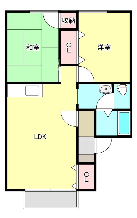 ニューキャピタル五番館(2LDK/2階)の間取り写真