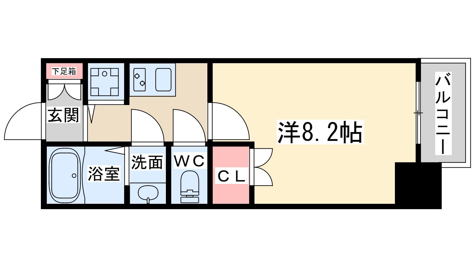 レジュールアッシュ梅田リュクス(1K/13階)の間取り写真