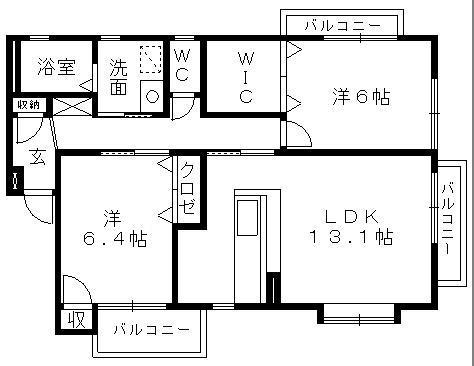 アプローズマンション(2LDK/1階)の間取り写真