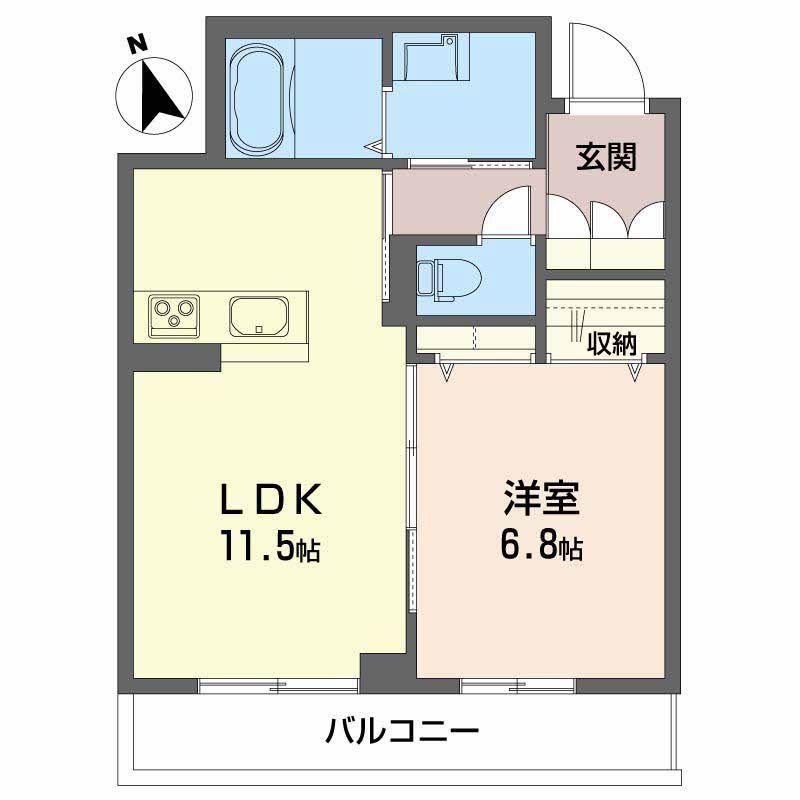 べレオ末広(1LDK/3階)の間取り写真