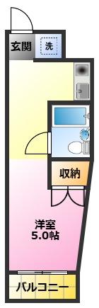 プレイン第1マンション(1K/1階)の間取り写真
