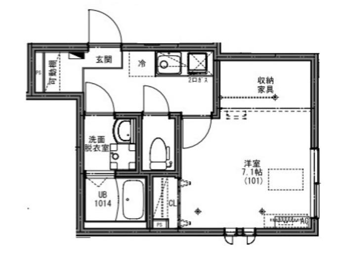 KEIAI RESIDENCE 西八王子Ⅳ(1K/1階)の間取り写真