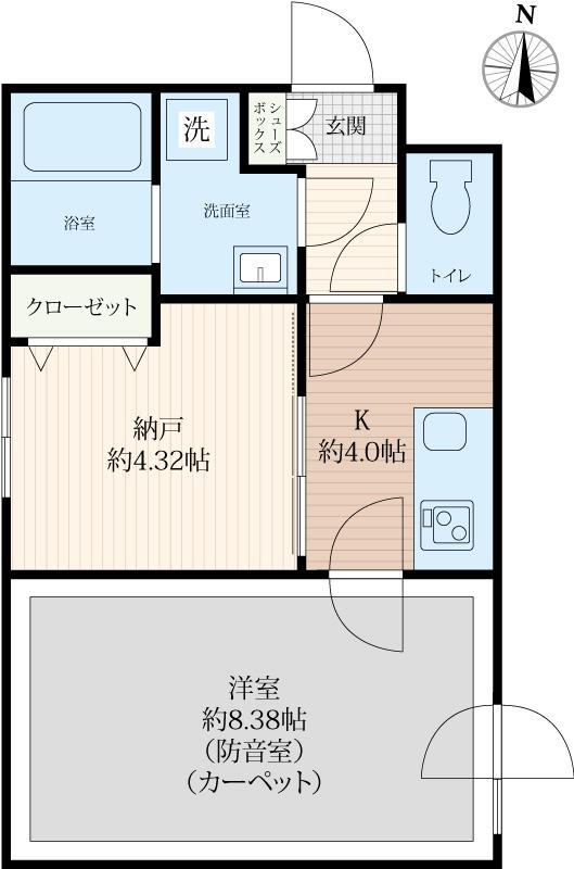 ラシクラス上板橋(1SK/2階)の間取り写真