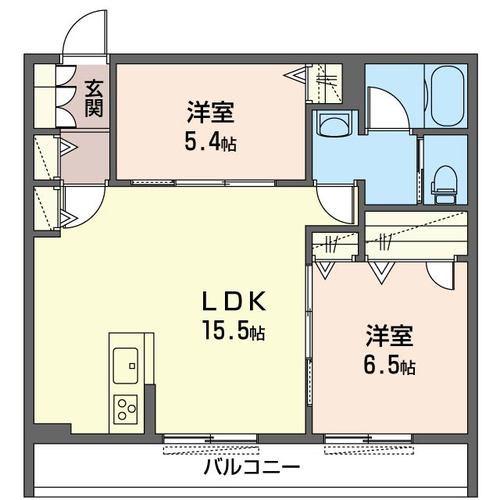 シャーメゾンアリス(2LDK/1階)の間取り写真
