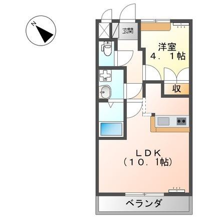 グリーンシティY・S・R(1LDK/2階)の間取り写真