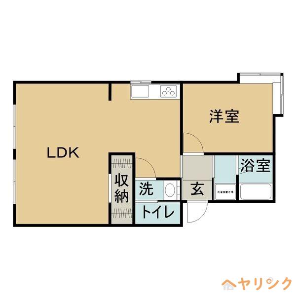 パラシオン城下(1LDK/1階)の間取り写真
