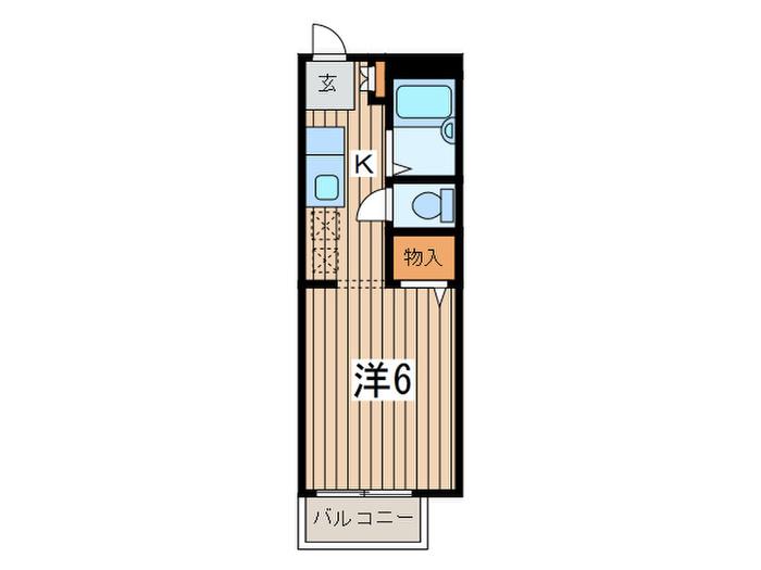 ハイツブリリアンⅣ(1K/2階)の間取り写真