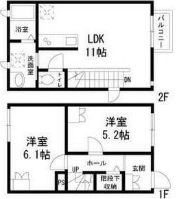 ヴァンヴェール(2LDK/1階)の間取り写真