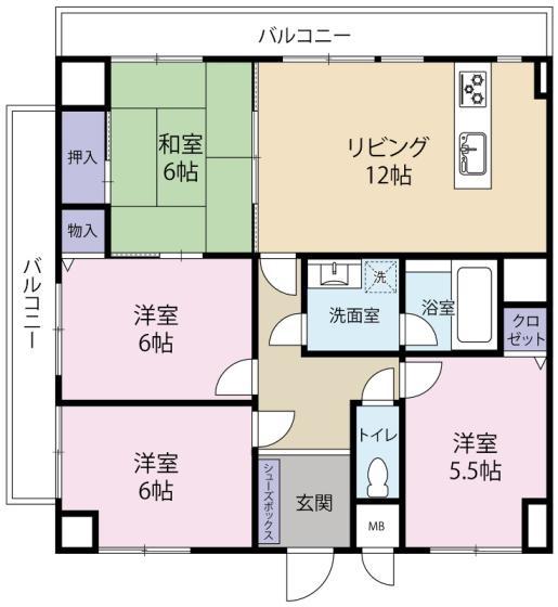 トーカンマンション泉町(4LDK/2階)の間取り写真