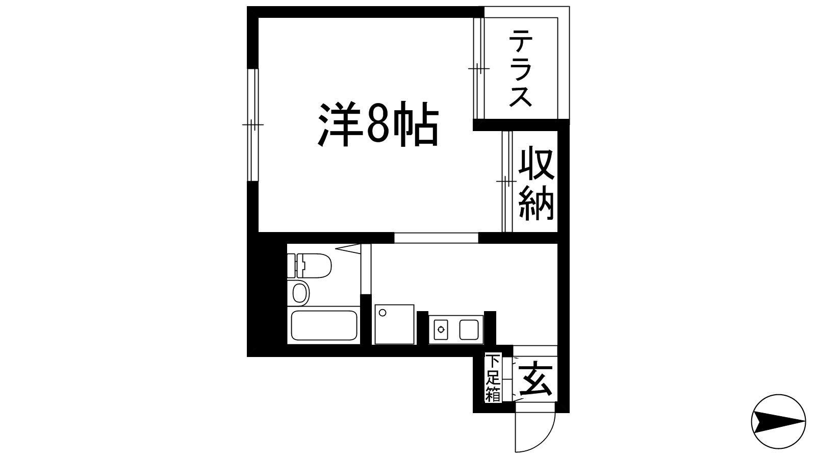リバーサイド石橋マンション(1K/1階)の間取り写真