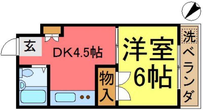 モア・ジョイフル(1DK/3階)の間取り写真