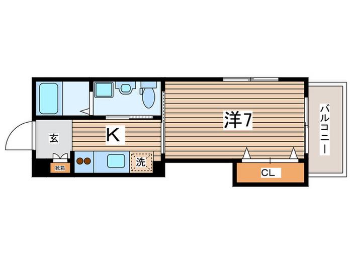 東急東横線 綱島駅 徒歩12分 2階建 築18年(1K/1階)の間取り写真