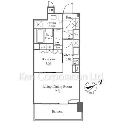 JIYUGAOKA MUSE SQUARE THE RESIDENCE(1LDK/8階)の間取り写真