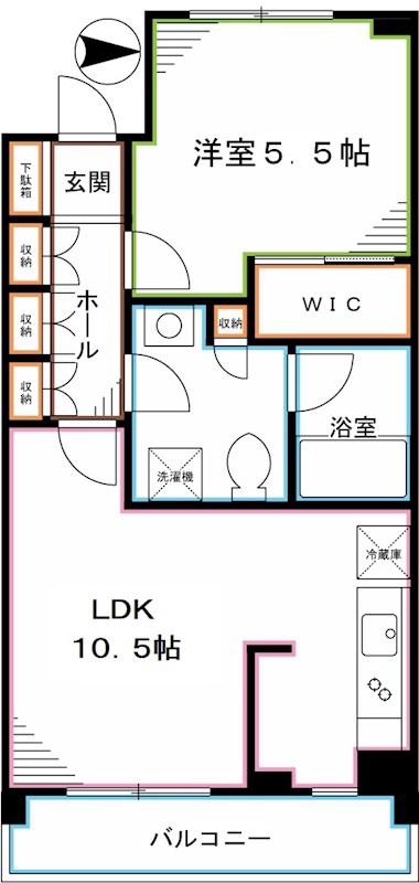プライムメゾン武蔵野の杜(1LDK/1階)の間取り写真