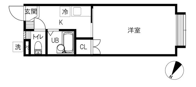 エムテクレヨンI(1K/1階)の間取り写真