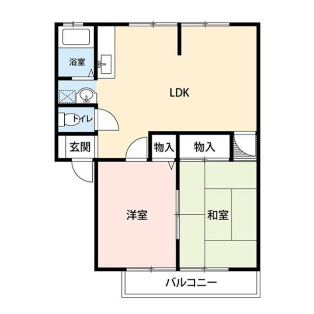 アパートメントU(2LDK/1階)の間取り写真