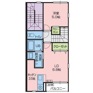 いわて銀河鉄道線 厨川駅 徒歩18分 3階建 築10年(1LDK/2階)の間取り写真